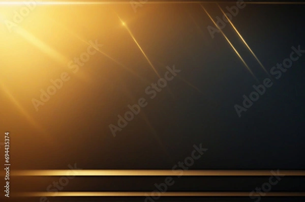 Fototapeta Golden background with lightning effect. AI
