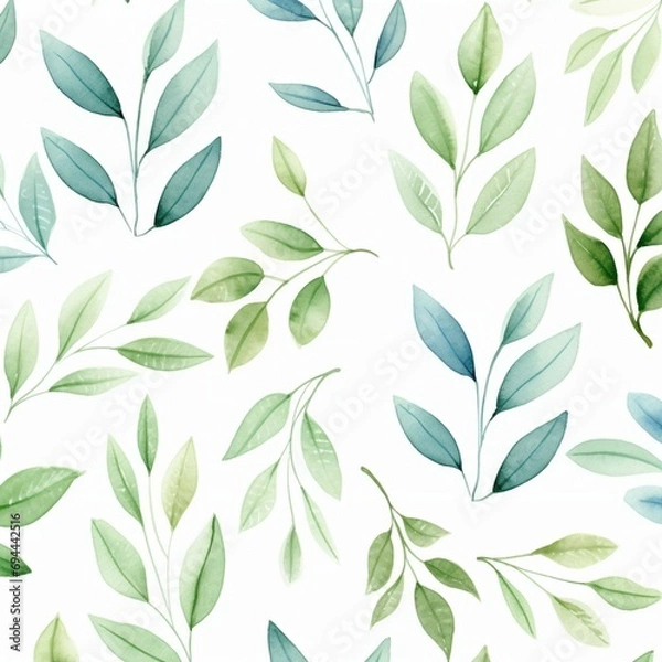 Fototapeta watercolor leaf pattern