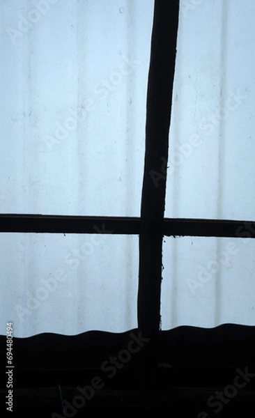 Fototapeta Abstract View of Rain Water Flow in Roof Sheet 
