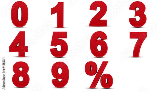 Obraz Three dimensional numbers