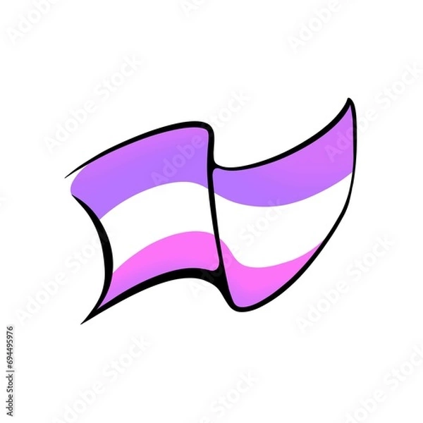 Fototapeta Multicolored flag sign. Free flag icon in cartoon style