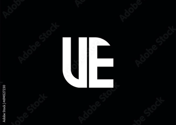 Fototapeta Monogram Letter UE Logo Design vector template