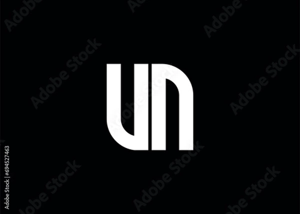 Fototapeta Monogram Letter UN Logo Design vector template