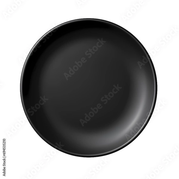 Fototapeta Black plate isolated on transparent background