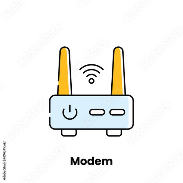 Fototapeta Modem, connectivity, data transfer, internet access, broadband, communication, networking, digital technology, ISP, router, signal strength, wireless, dial-up, high-speed, modem speed