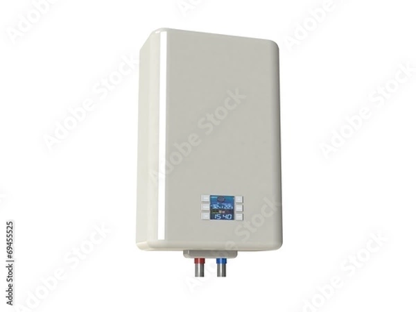 Fototapeta Electric water heater isolated on white