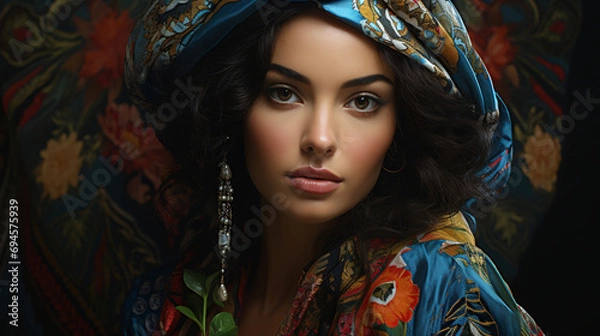 Fototapeta group of people from different cultural backgrounds. Generative AI