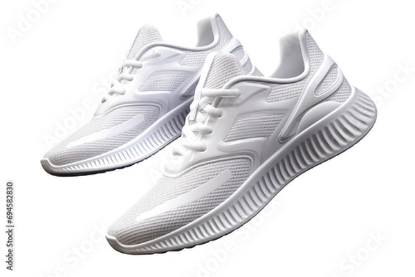 Obraz White running sneakers. Cut out on transparent