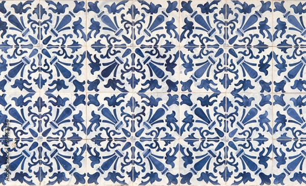 Fototapeta Niebiesko-białe azulejos