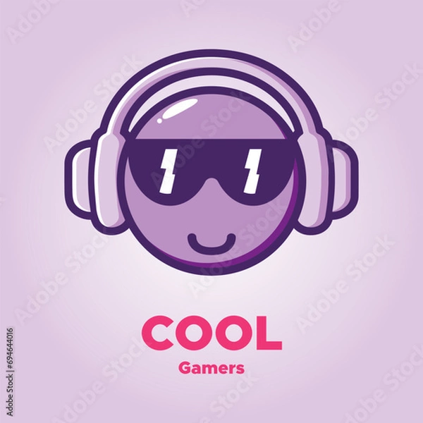 Fototapeta Cute character design of a cool gamers