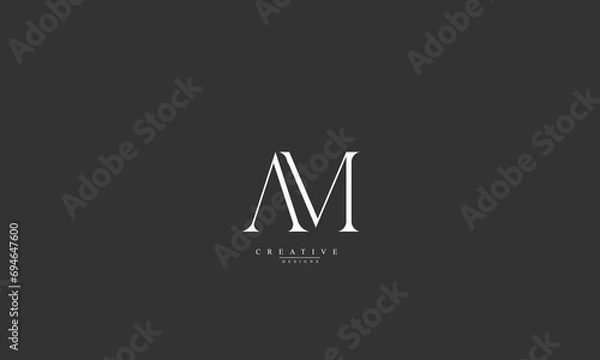 Obraz Alphabet letters Initials Monogram logo AM MN M A