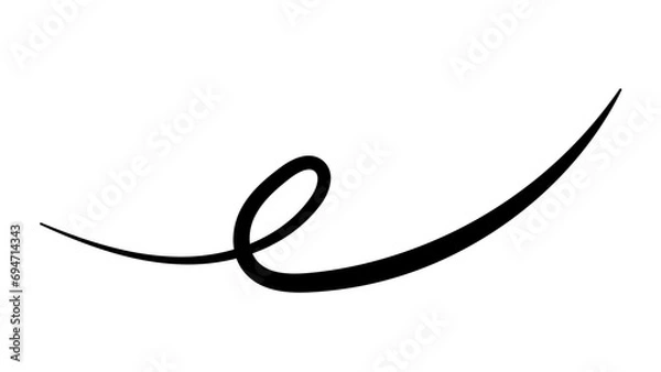Fototapeta Simple curved calligraphy line, curved line with curl swish wave