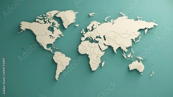 Obraz MInimalist design of World Map. Flat illustration style
