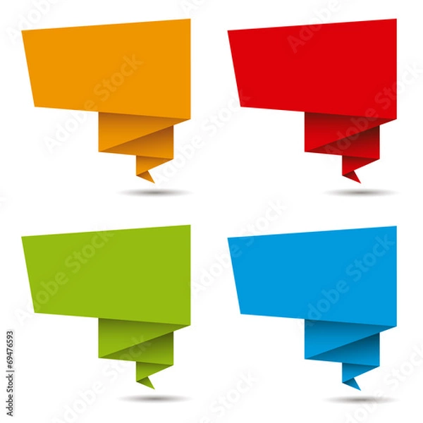 Obraz Rótulo o pancarta de papel doblado