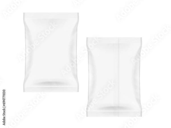 Fototapeta Snack Pillow Bag Front And Back View