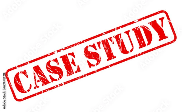 Fototapeta Case study red stamp text