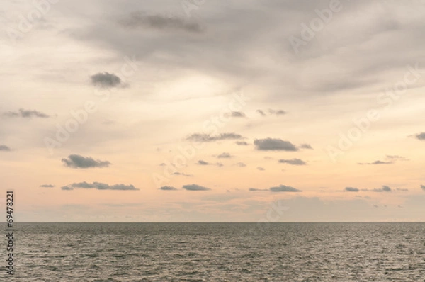 Fototapeta Beautiful sky at sunset over the horizon