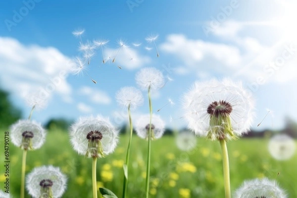 Obraz soft dandelion flower nature background