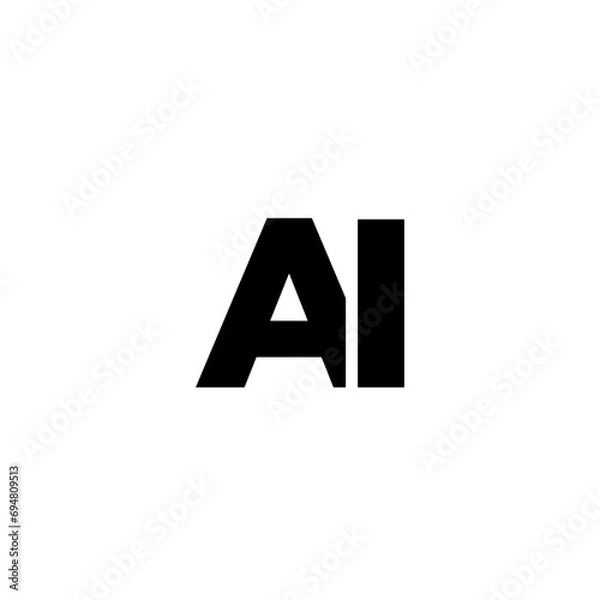 Fototapeta Letter A and I, AI logo design template. Minimal monogram initial based logotype.