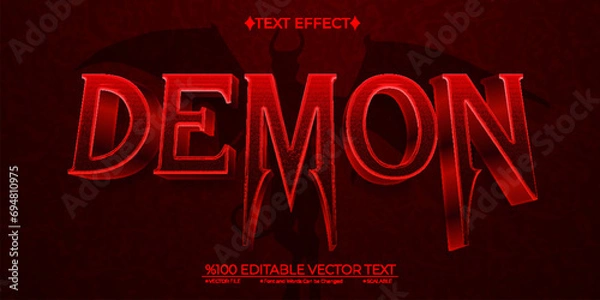 Obraz Dark Red Demon Editable Vector 3D Text Effect