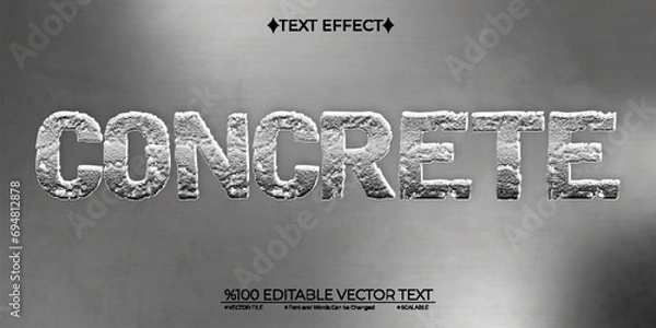 Obraz Silver Concrete Editable Vector 3D Text Effect