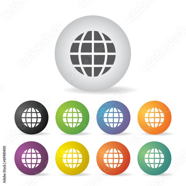 Fototapeta globe earth icon set