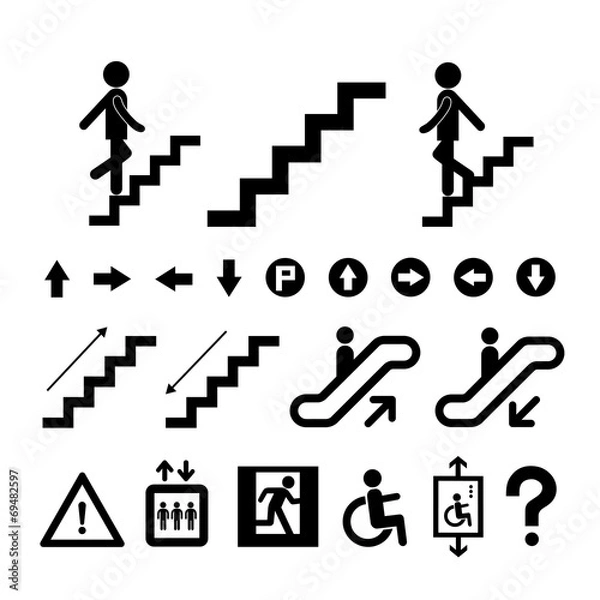 Obraz zestaw symboli schodów