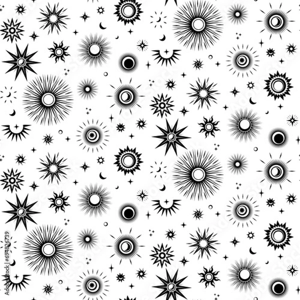 Obraz Star seamless pattern on transparent background