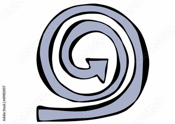 Obraz doodle arrow spiral