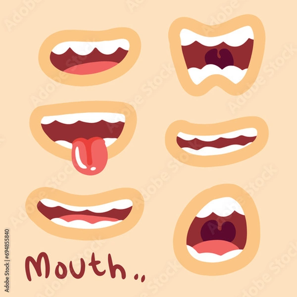 Obraz set of lips vector illustration