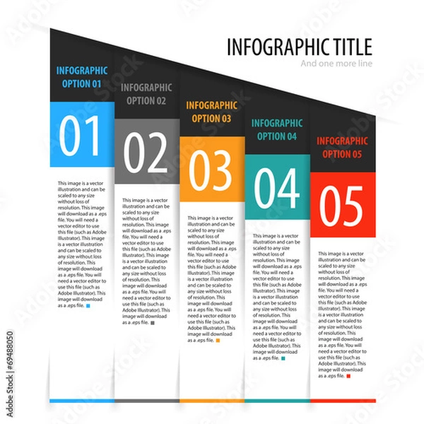 Obraz Flat vertical infographics options banner set.