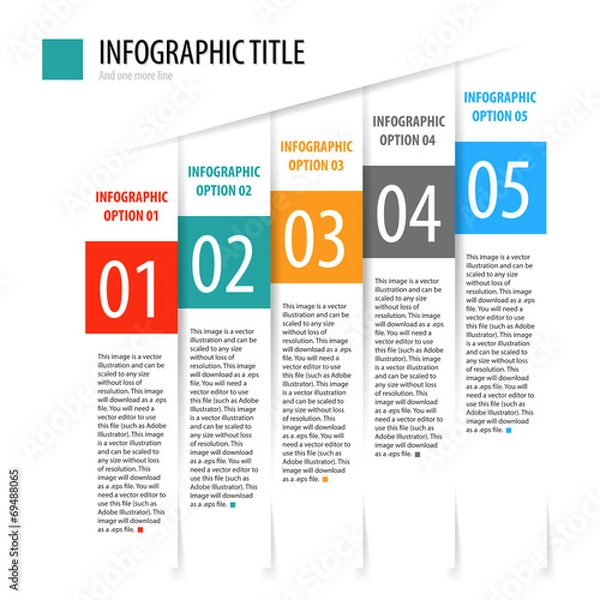 Obraz Flat vertical infographics options banner set.