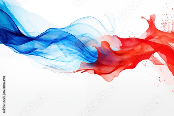 Obraz Paint splashes, blue white red, abstract theme