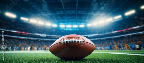 Obraz American football on stadium field background