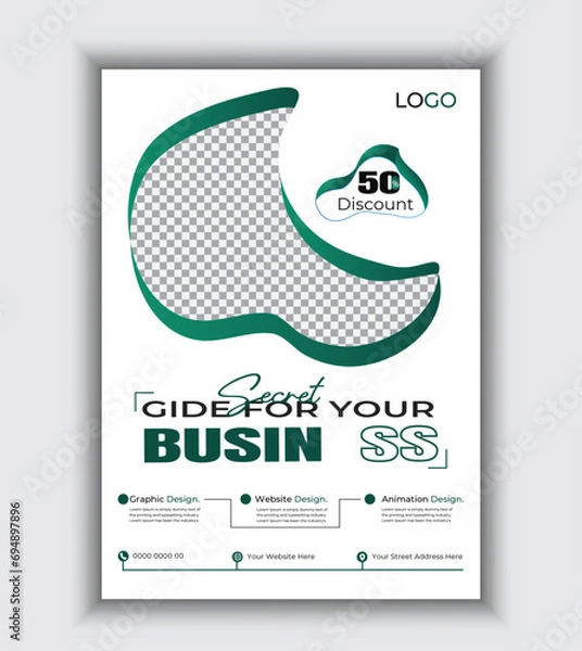 Obraz Corporate Business Conference poster and flyer design layout template in A4 size. Professional business poster design for agency workshop and online learning.