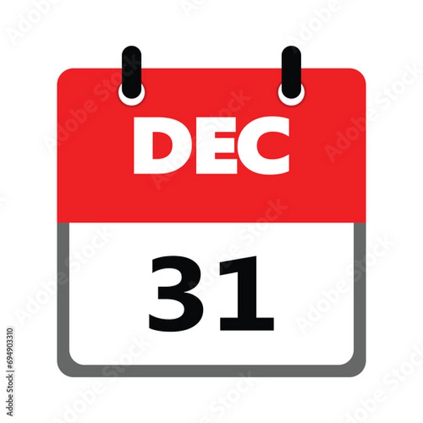 Obraz Calendar icon. Schedule, date, day, plan, symbol concept. December 31st on calendar. Vector