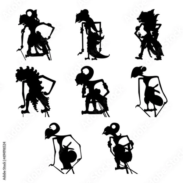Obraz shadow puppet silhouette set