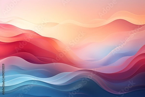 Fototapeta Colorful abstract background with waves structure in blue, red and orange colors