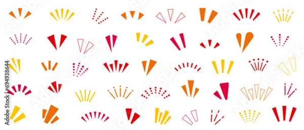 Obraz 気付き　アイコン　インパクト　衝撃　暖色系セット　赤とオレンジと黄色　ベクター