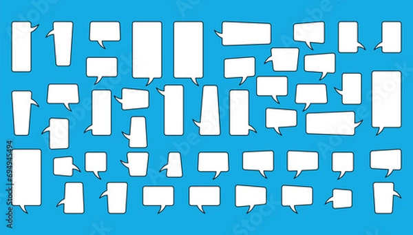 Fototapeta A set of vector dialog icons. Vector illustration. White stickers with a black outline.