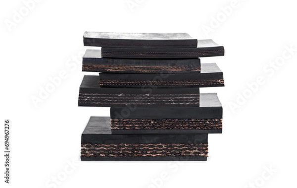 Fototapeta Heap of samples rubber conveyor belt