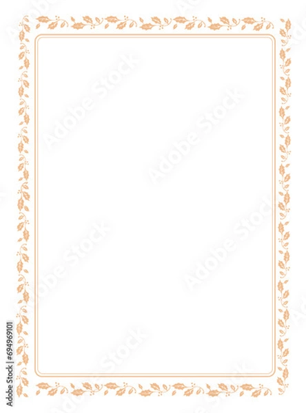 Fototapeta Floral frame with ornament border vector illustration	