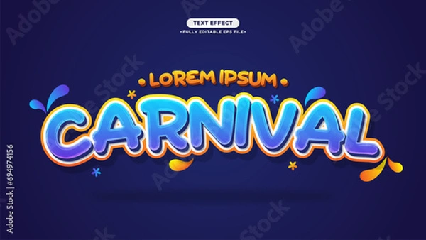 Fototapeta Carnival Cute and Funny Vector 3D text effect
