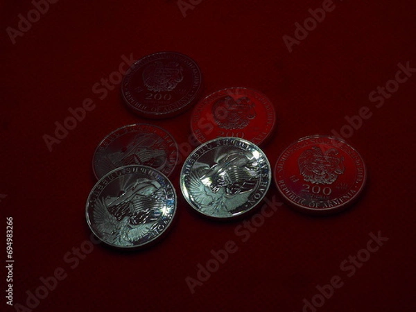 Fototapeta Silver half-ounce bullion coin from Armenia, Noah's Ark