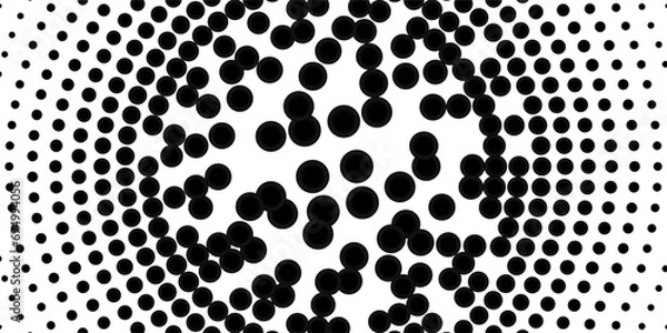 Fototapeta Halftone faded gradient texture. Grunge halftone grit background. White and black sand noise wallpaper. Retro pixilated vector backdrop Circle halftone. Abstract dotted circles, round halftone