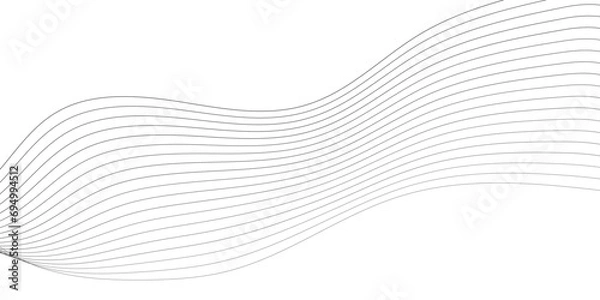 Fototapeta Wavy technology curve and blend lines on transparent background. 