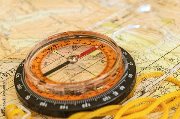 Obraz Compass on Map