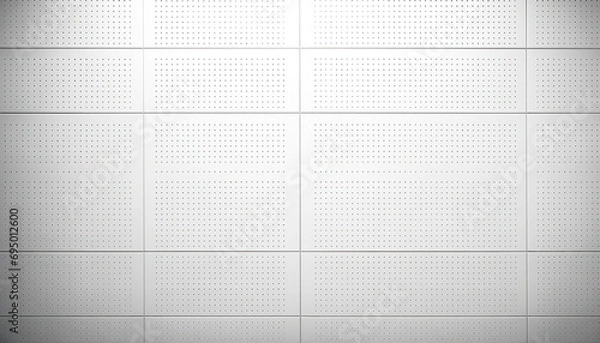 Obraz White Panel Hole Pegboard Tile Texture Background Brutalist Wallpaper