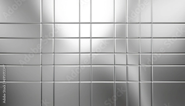 Obraz Metallic Silver Tile Texture Background Brutalist Wallpaper