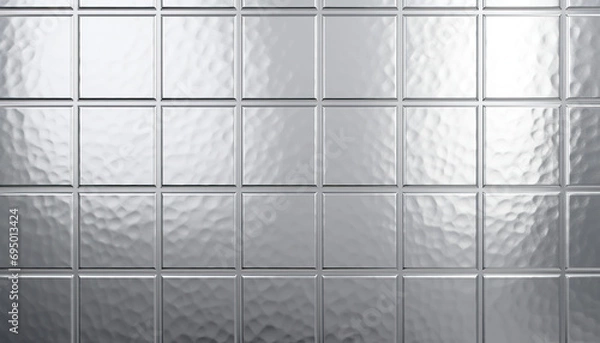 Obraz Metallic Silver Tile Texture Background Brutalist Wallpaper